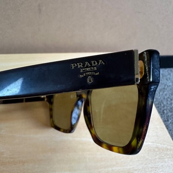 Prada Womens Eyeglasses / Sunglasses VPR22S Full Rim Square Tortoise Shell - Picture 5 of 8